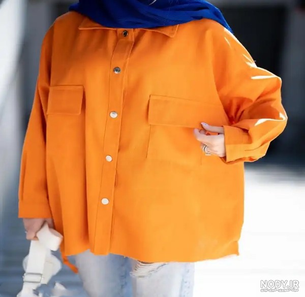 عکس های مانتو پاییزی نارنجی و بافتنی در سال 1404 با رنگ های orange autumn و autumn gold orange