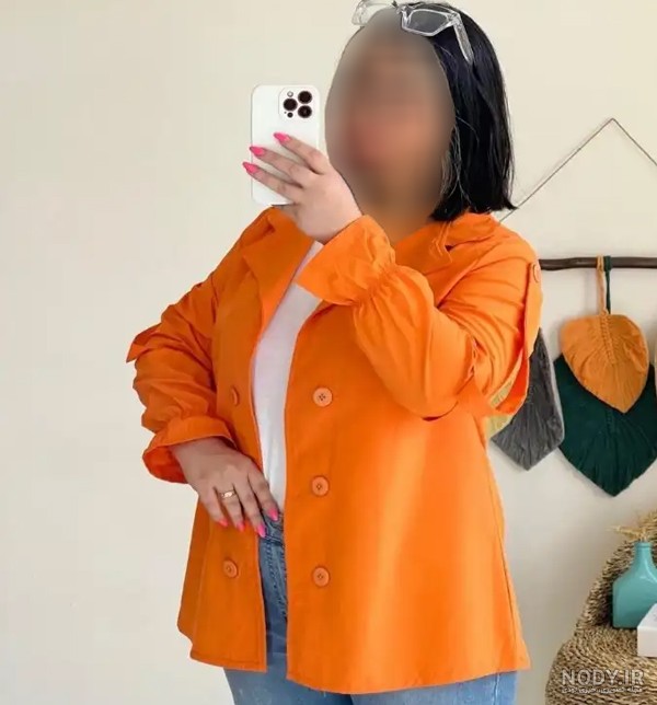 عکس های مانتو پاییزی نارنجی با طرح بافتنی و رنگ های Orange Autumn، در سال 1404 و 2025 میلادی