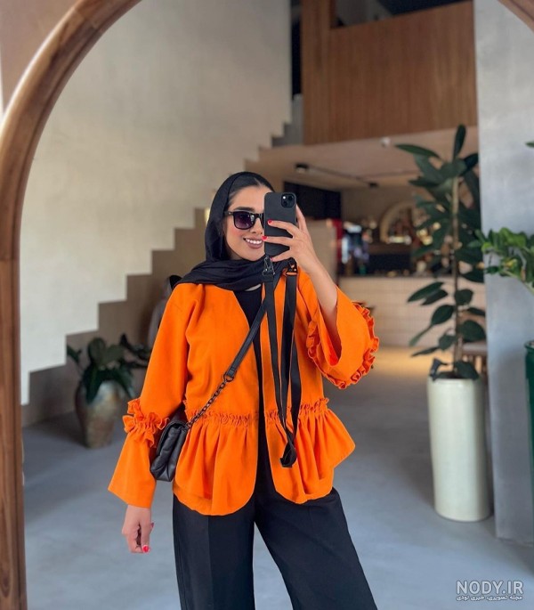 عکس های مانتو پاییزی نارنجی: استایل های Autumn Orange و نارنجی پوش در سال 1404