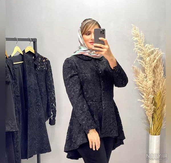 مدل مانتو گیپور و ساتن مجلسی ۱۴۰۴، بلند، کوتاه، مشکی و مخملی با طرح های جدید و شیک
