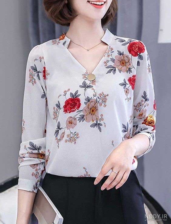 عکس های مدل شومیز حریر طرح دار جلو بسته بلند و جدید در سال 1404 با الگوهای pattern paper و patternpool