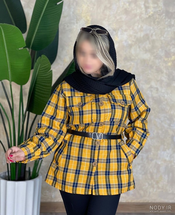 مدل مانتو چهارخونه پاییزی و جدید بلند، جلو بسته و اسپرت دخترانه در سال 1404
