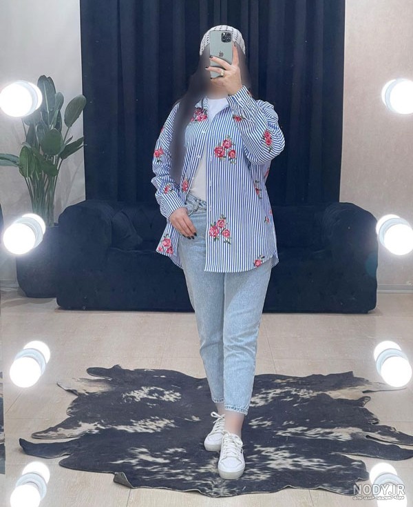 مدل شومیز گل دار و شلوار ساده دخترانه و زنانه با طراحی های paper floral و floral crepe paper در سال 1404