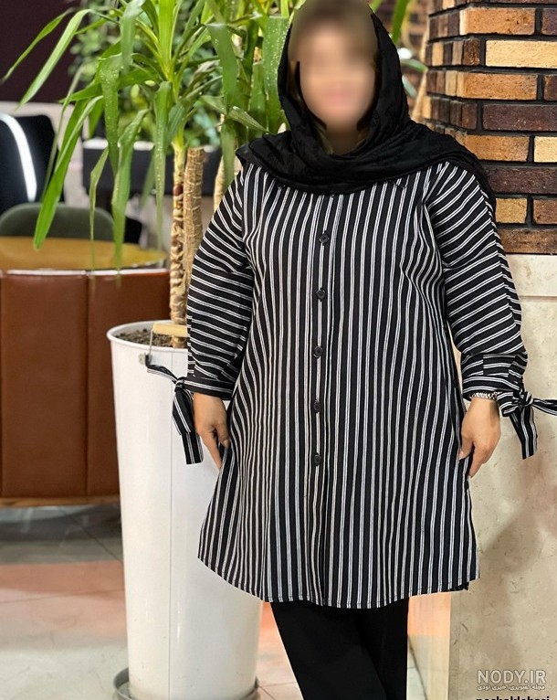 راهکارهای مدل مانتو نخی راه راه و جدید برای افراد چاق در سال 1404