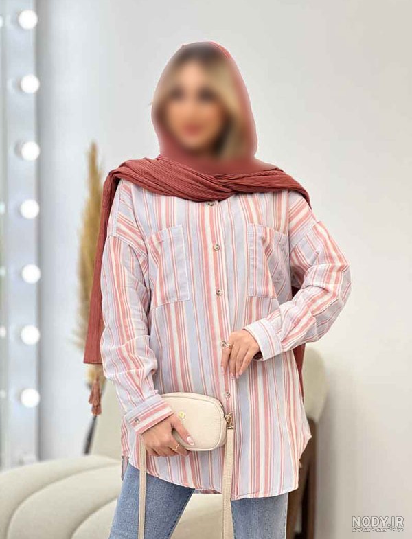 جدیدترین مدل شومیز راه راه زنانه 2025 با طرح های رنگی و هنر کاغذی در سال 1404