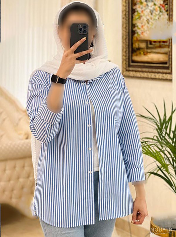 جدیدترین مدل های شومیز راه راه زنانه در سال 1404 با هنر کاغذ رنگی و طراحی ستاره ای