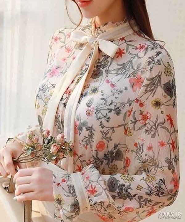 مدل شومیز گلدار مجلسی و شیک با طرح های paper floral و floral pattern در سال ۱۴۰۴