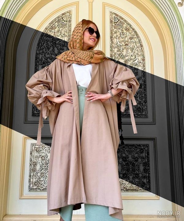 مدل مانتو زنانه جدید ۱۴۰۴، بلند، شیک، ساده، مجلسی، تابستانی و عید ۱۴۰۴ با پارچه ابروبادی و جلو بسته