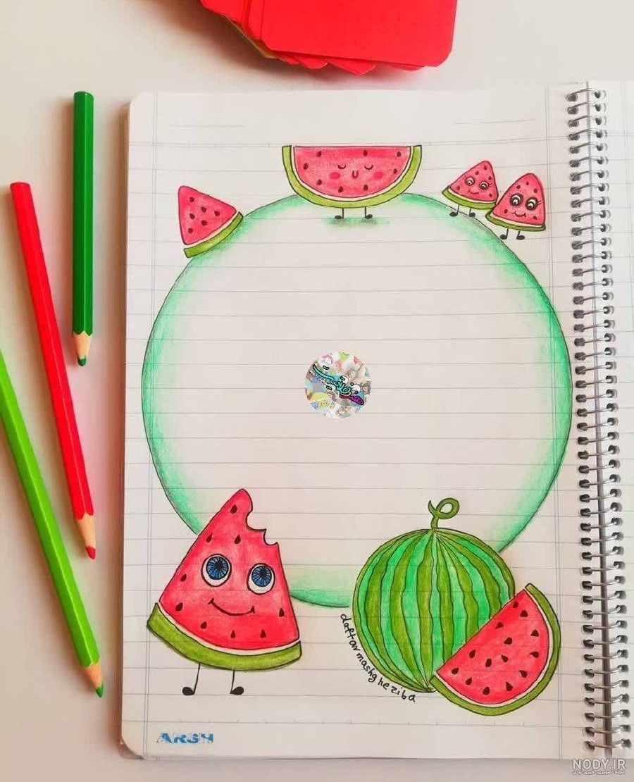 ایده های نقاشی حاشیه دفتر مشق جدید آسان، فانتزی و گل دار برای دانش آموزان سال ۱۴۰۴