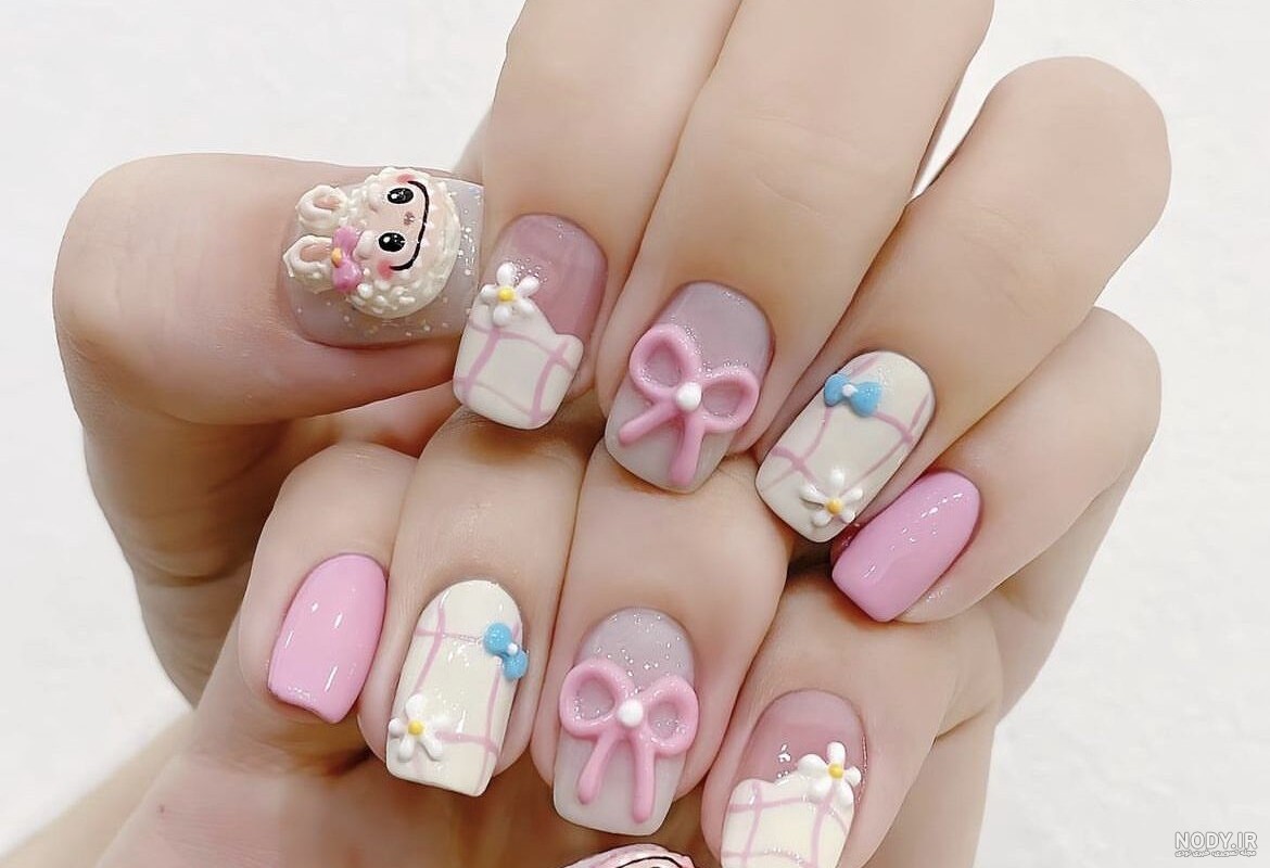 عکس ناخن ژلیش لبوبو و مجموعه ژلیش LED و ombre nails در سال 1404 شمسی