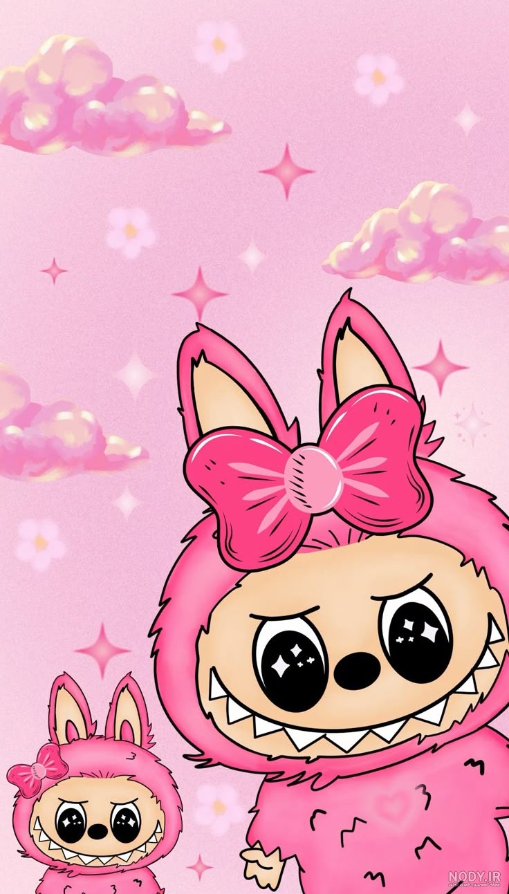 عکس لبوبو صورتی اصل و با کیفیت بالا بدون کپی رایت، مناسب سال 1404 و 2025، با لوگو pink by leon و انرژی صورتی طبیعی